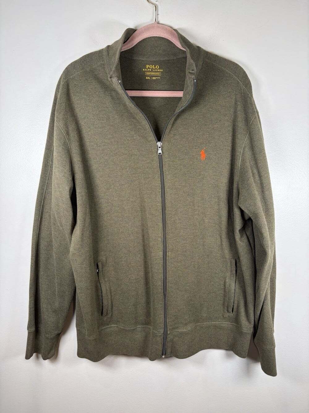 Polo Ralph Lauren Performance Mens Full Zip Jacket Size XXL Olive Green